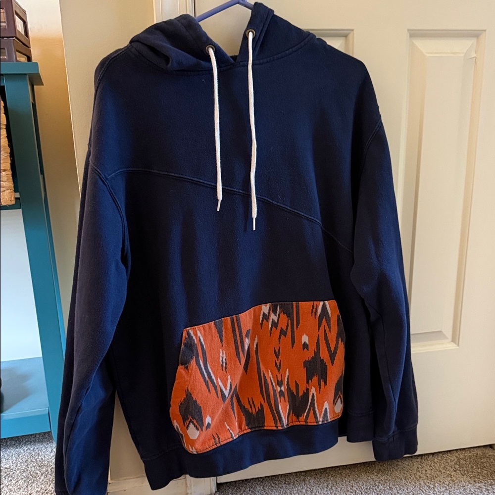 Volcom Navy and Orange Men's Hoodie